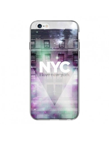 Coque I Love New York City Violet Vert pour iPhone 6 - Javier Martinez