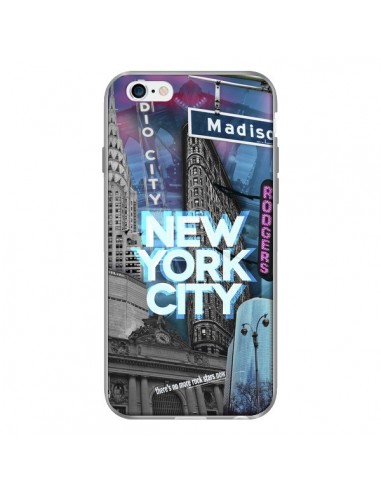Coque New York City Buildings Bleu pour iPhone 6 - Javier Martinez
