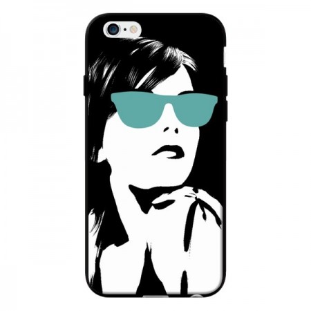 Coque Fille Lunettes Bleues pour iPhone 6 - Jonathan Perez Coque Fille Lunettes Bleues pour iPhone 6 - Jonathan Perez
