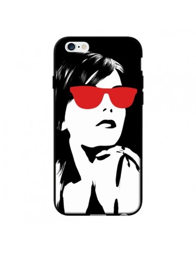 Coque Fille Lunettes Rouges pour iPhone 6 - Jonathan Perez