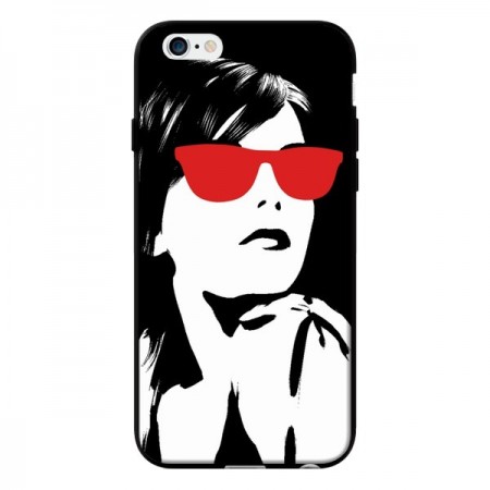 Coque Fille Lunettes Rouges pour iPhone 6 - Jonathan Perez Coque Fille Lunettes Rouges pour iPhone 6 - Jonathan Perez