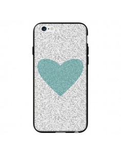 Coque Coeur Bleu Vert Argent Love pour iPhone 6 - Mary Nesrala