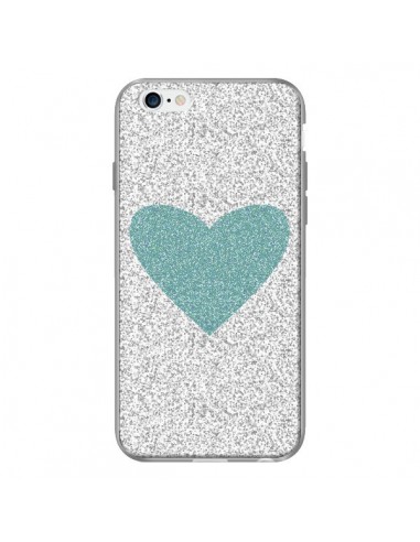 Coque Coeur Bleu Vert Argent Love pour iPhone 6 - Mary Nesrala