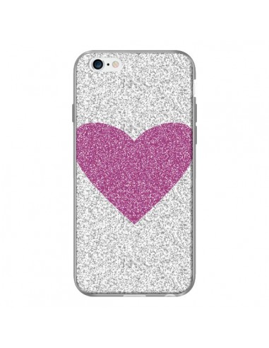 Coque Coeur Rose Argent Love pour iPhone 6 - Mary Nesrala