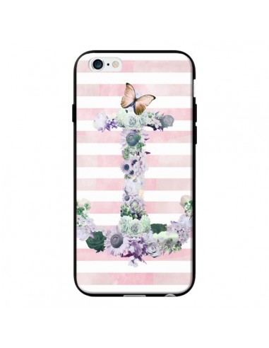 Coque Ancre Rose Fleurs Navire pour iPhone 6 - Monica Martinez