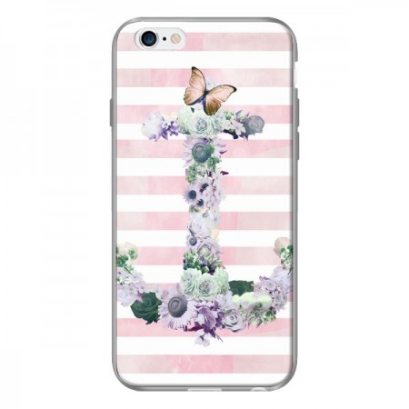 Coque Ancre Rose Fleurs Navire pour iPhone 6 - Monica Martinez