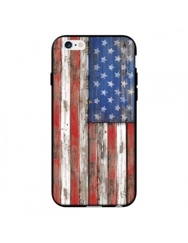 Coque Drapeau USA Vintage Bois Wood pour iPhone 6 - Maximilian San