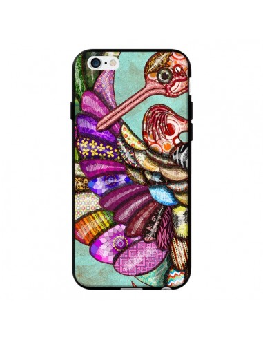 Coque Paon Multicolore Eco Bird pour iPhone 6 - Maximilian San