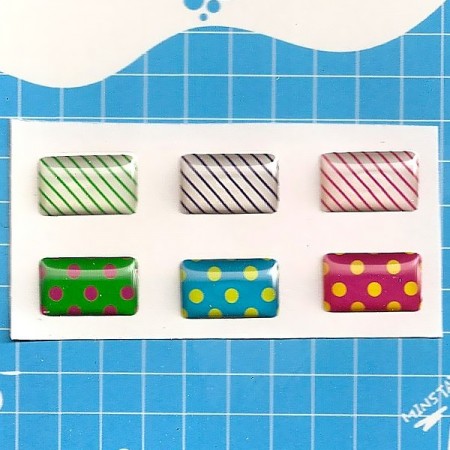 Sticker Rayures et Pois pour Bouton Samsung - Pack x6