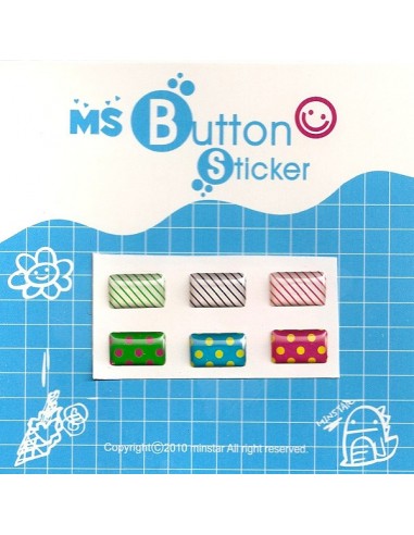 Sticker Rayures et Pois pour Bouton Samsung - Pack x6