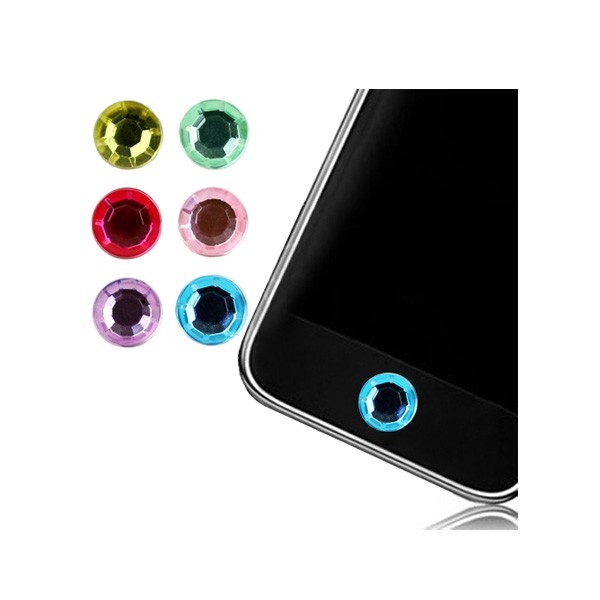 Sticker Bouton Home Diamant Blanc pour iPhone, iPad, iTouch, iPod