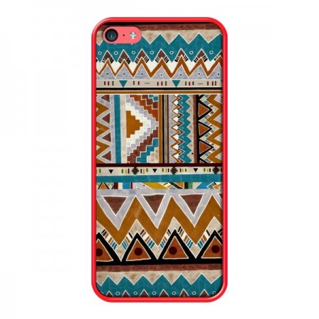 Coque Azteque Vert Marron pour iPhone 5C - Kris Tate Coque Azteque Vert Marron pour iPhone 5C - Kris Tate