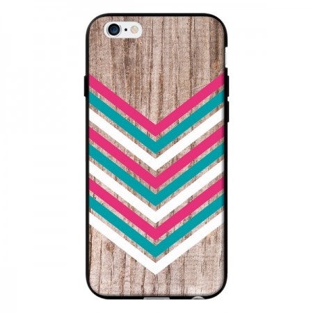 Coque Tribal Aztèque Bois Wood Flèche Rose Bleu pour iPhone 6 - Laetitia
