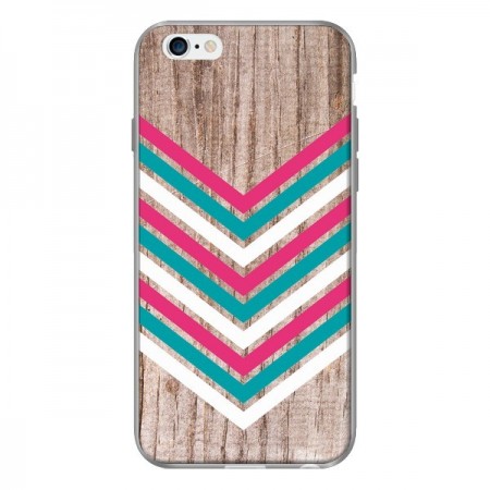Coque Tribal Aztèque Bois Wood Flèche Rose Bleu pour iPhone 6 - Laetitia