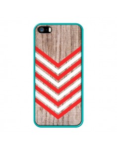 Coque Tribal Aztèque Bois Wood Flèche Rouge Blanc pour iPhone 5 et 5S - Laetitia 2