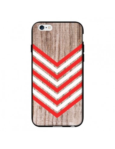 Coque Tribal Aztèque Bois Wood Flèche Rouge Blanc pour iPhone 6 - Laetitia