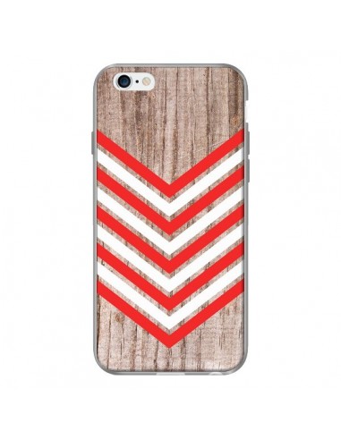 Coque Tribal Aztèque Bois Wood Flèche Rouge Blanc pour iPhone 6 - Laetitia