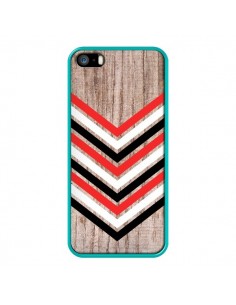 Coque Tribal Aztèque Bois Wood Flèche Rouge Blanc Noir pour iPhone 5 et 5S - Laetitia 2
