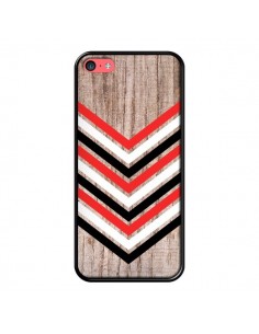 Coque Tribal Aztèque Bois Wood Flèche Rouge Blanc Noir pour iPhone 5C - Laetitia 2