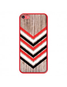 Coque Tribal Aztèque Bois Wood Flèche Rouge Blanc Noir pour iPhone 5C - Laetitia