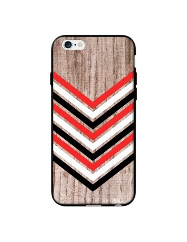 Coque Tribal Aztèque Bois Wood Flèche Rouge Blanc Noir pour iPhone 6 - Laetitia