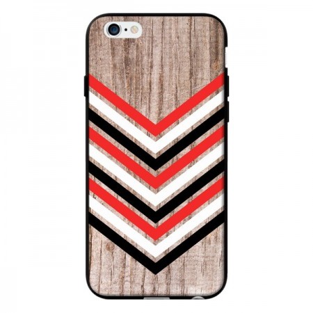 Coque Tribal Aztèque Bois Wood Flèche Rouge Blanc Noir pour iPhone 6 - Laetitia