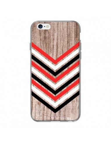 Coque Tribal Aztèque Bois Wood Flèche Rouge Blanc Noir pour iPhone 6 - Laetitia