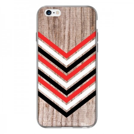 Coque Tribal Aztèque Bois Wood Flèche Rouge Blanc Noir pour iPhone 6 - Laetitia