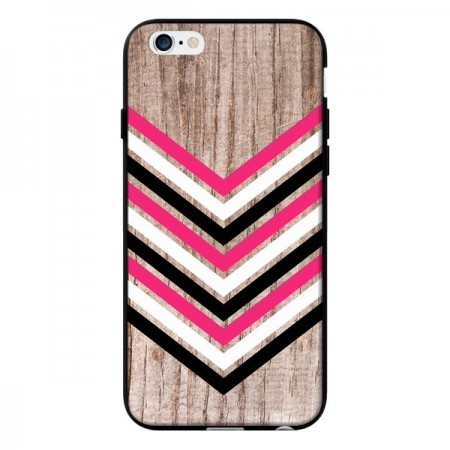 Coque Tribal Aztèque Bois Wood Flèche Rose Blanc Noir pour iPhone 6 - Laetitia