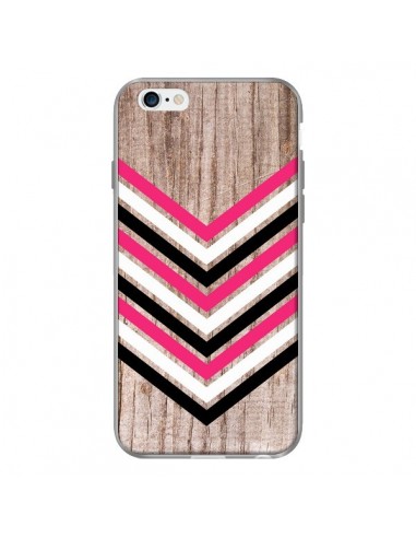 Coque Tribal Aztèque Bois Wood Flèche Rose Blanc Noir pour iPhone 6 - Laetitia