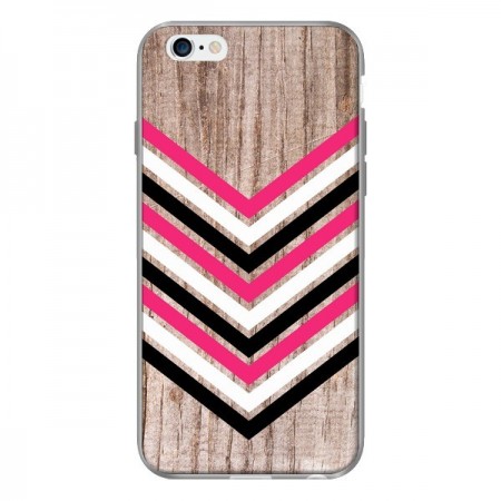 Coque Tribal Aztèque Bois Wood Flèche Rose Blanc Noir pour iPhone 6 - Laetitia