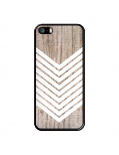 Coque Tribal Aztèque Bois Wood Flèche Blanc pour iPhone 5 et 5S - Laetitia