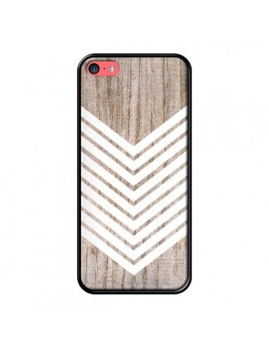 Coque Tribal Aztèque Bois Wood Flèche Blanc pour iPhone 5C - Laetitia