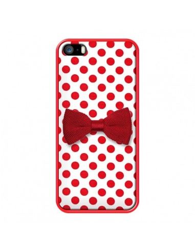 Coque Nud Papillon Rouge Girly Bow Tie pour iPhone 5 et 5S - Laetitia