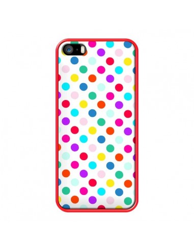 Coque Pois Multicolores pour iPhone 5 et 5S - Laetitia