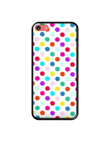 Coque Pois Multicolores pour iPhone 5C - Laetitia