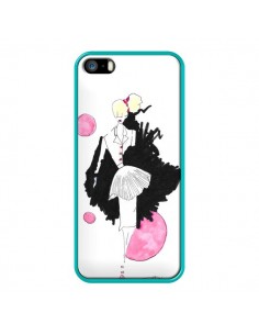 Coque Demoiselle Femme Fashion Mode Rose pour iPhone 5 et 5S - Cécile 2