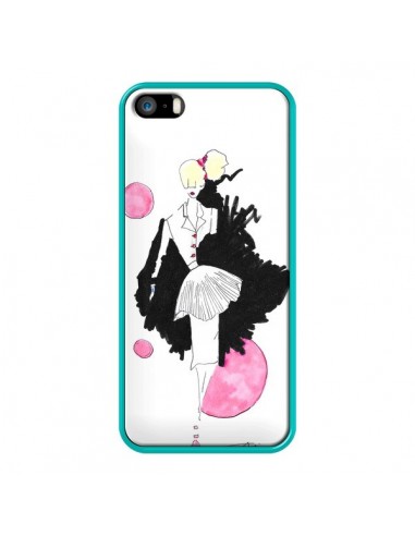 Coque Demoiselle Femme Fashion Mode Rose pour iPhone 5 et 5S - Cécile