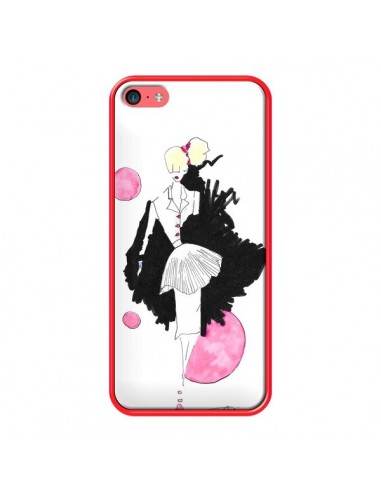 Coque Demoiselle Femme Fashion Mode Rose pour iPhone 5C - Cécile