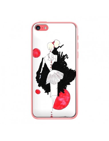 Coque Demoiselle Femme Fashion Mode Rouge pour iPhone 5C - Cécile