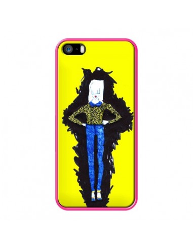 Coque Julie Femme Fashion Mode Jaune pour iPhone 5 et 5S - Cécile