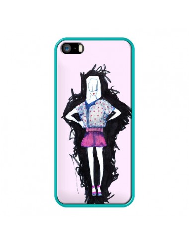 Coque Valentine Femme Fashion Mode Rose Clair pour iPhone 5 et 5S - Cécile