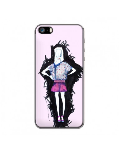 Coque Valentine Femme Fashion Mode Rose Clair pour iPhone 5 et 5S - Cécile