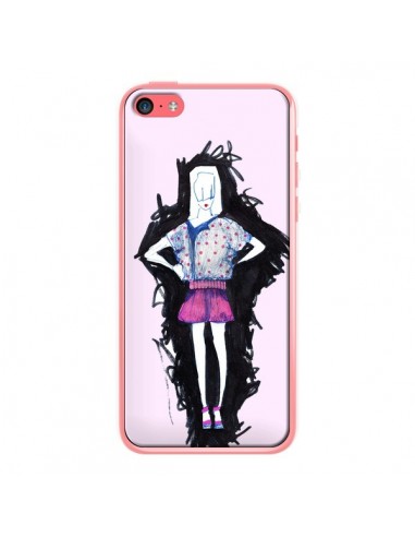 Coque Valentine Femme Fashion Mode Rose Clair pour iPhone 5C - Cécile
