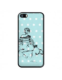 Coque Croquis Pois Femme Fashion Mode pour iPhone 5 et 5S - Cécile