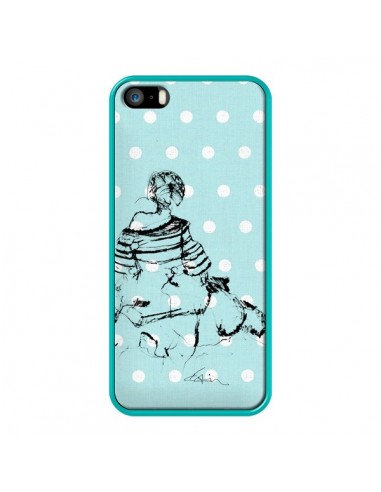 Coque Croquis Pois Femme Fashion Mode pour iPhone 5 et 5S - Cécile