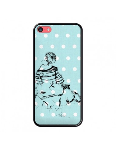 Coque Croquis Pois Femme Fashion Mode pour iPhone 5C - Cécile