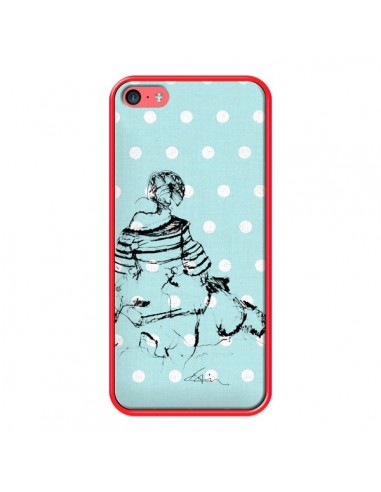 Coque Croquis Pois Femme Fashion Mode pour iPhone 5C - Cécile