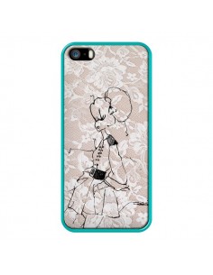 Coque Croquis Dentelle Femme Fashion Mode pour iPhone 5 et 5S - Cécile 2