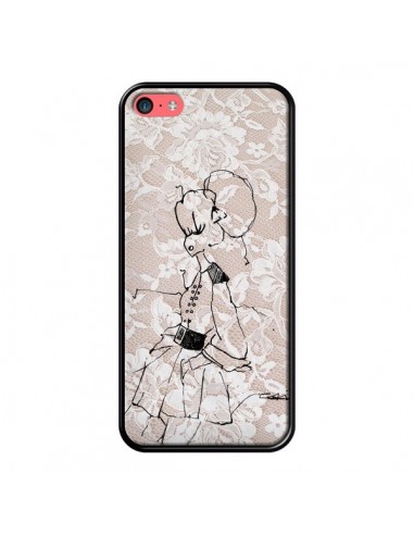 Coque Croquis Dentelle Femme Fashion Mode pour iPhone 5C - Cécile